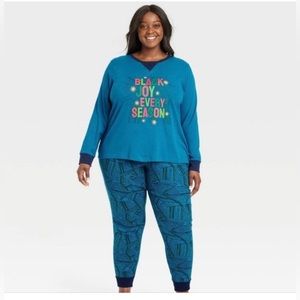 Women’s Wondershop “Black Joy Every Season” 2pc Sleep Set Blue XXL